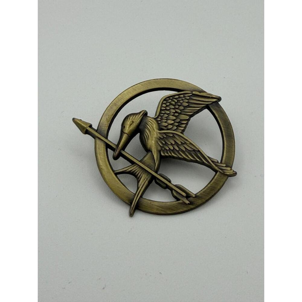 Mockingjay Style Bird Arrow Brooch Gold Tone Hunger‎ Games Inspired Pin